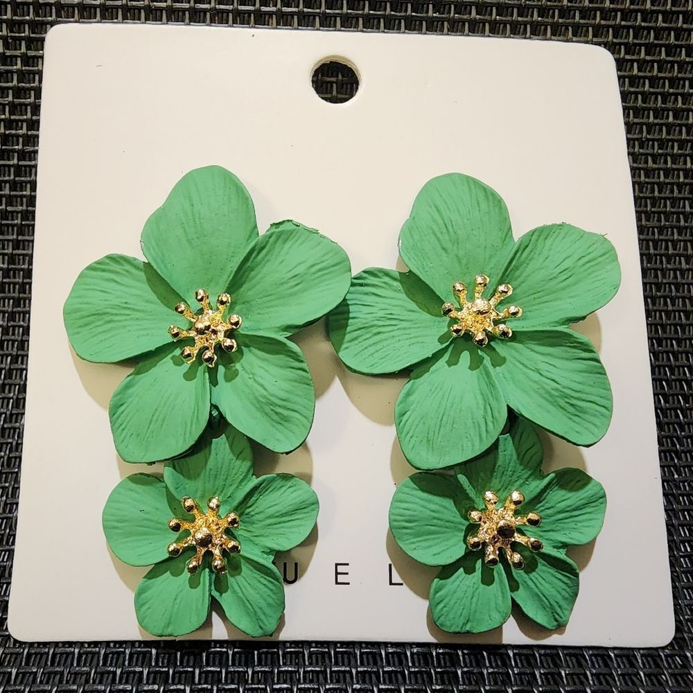Five Petal Flower Stud Costume Earrings